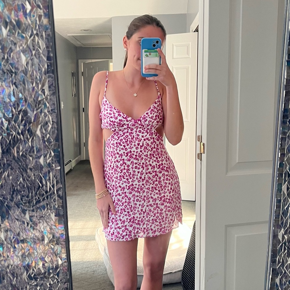 Pink floral dress